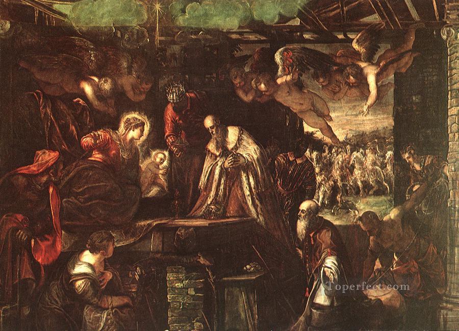 東方三博士の崇拝 イタリア ルネサンス ティントレット油絵
